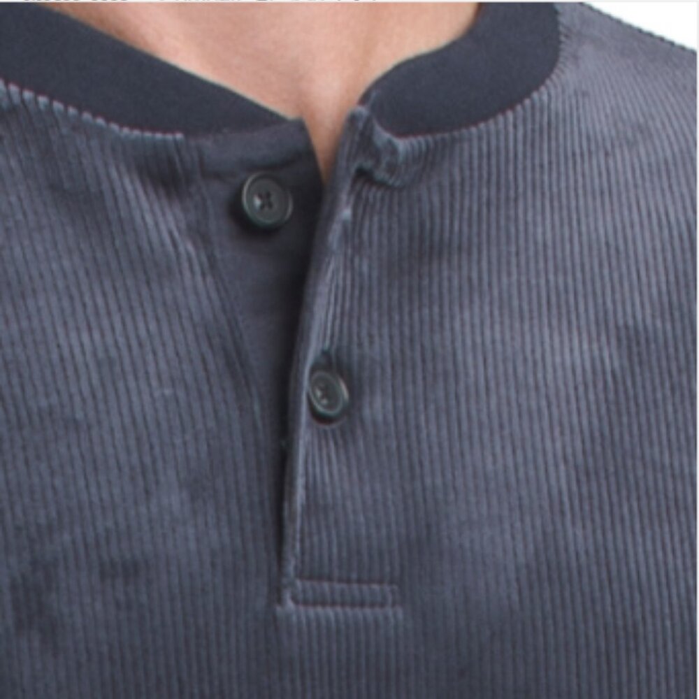 MARINE LAYER Velour Corduroy Henley Sweatshirt - Picture 3 of 3